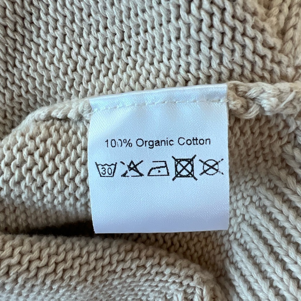 7115 by Szeki Cotton Cowl Neck Bell Sleeve Cropped Sweater in Cream, XS - Picture 6 of 9